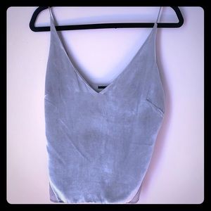 J Brand silver velvet and silk cami